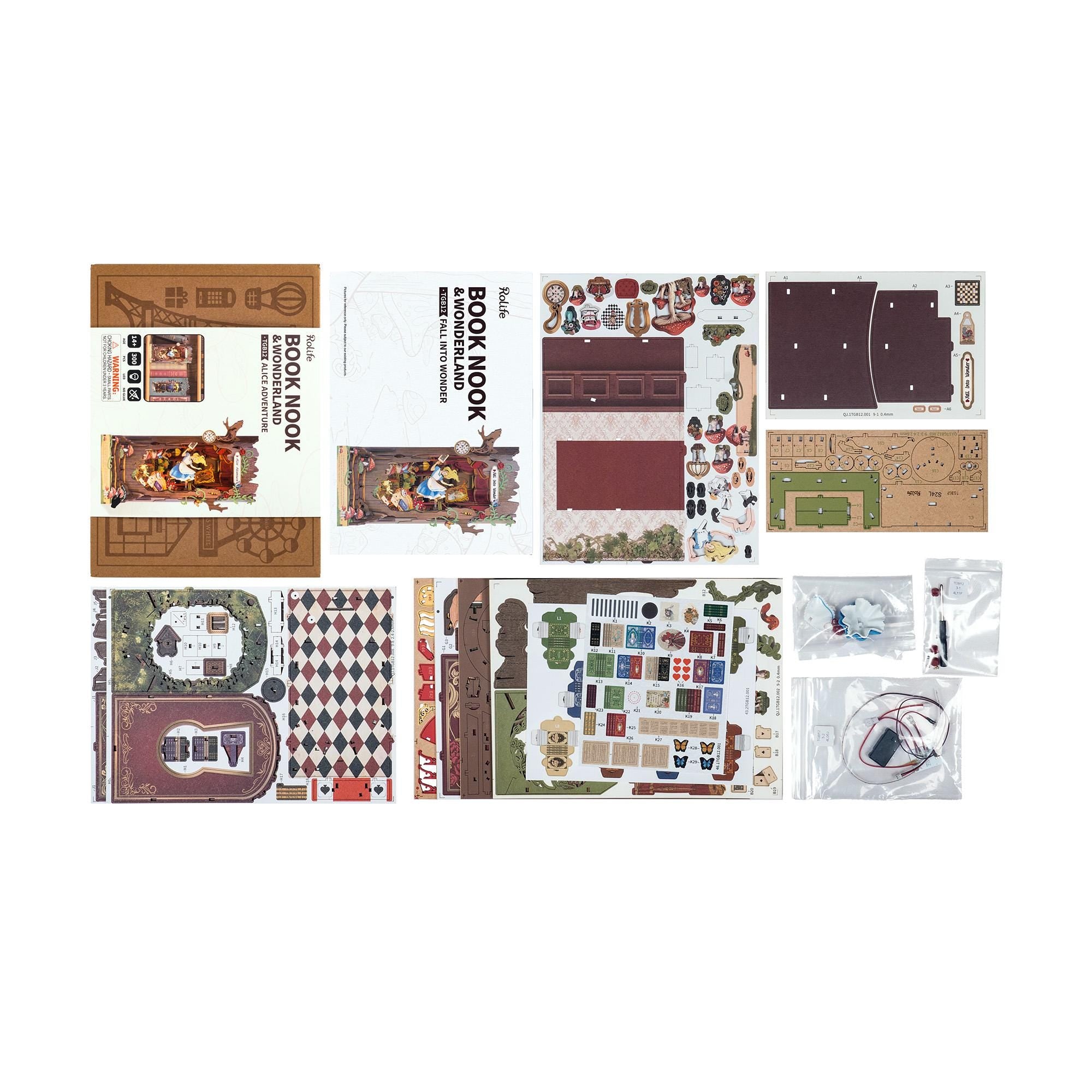 DIY Miniature Book Nook Kit | Fall into Wonder w/ LED Lights